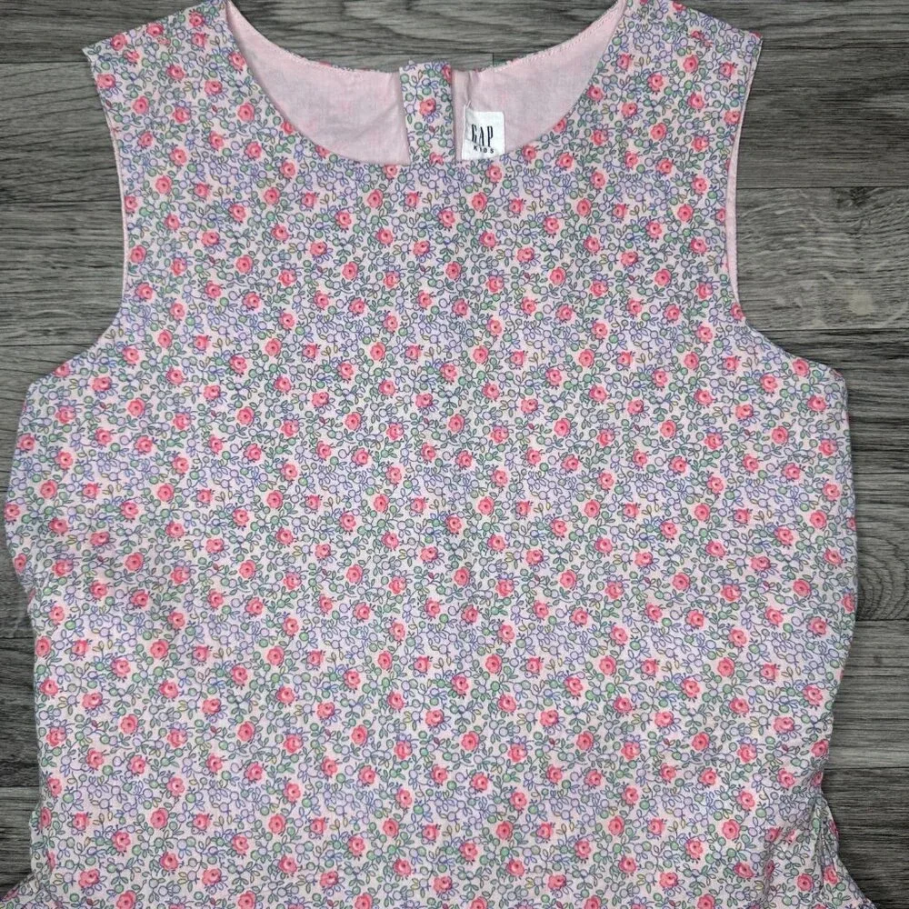 Gap Kids Little Girl's Drop Waist Floral Pink Dress w/ Tulle Slip Size L
